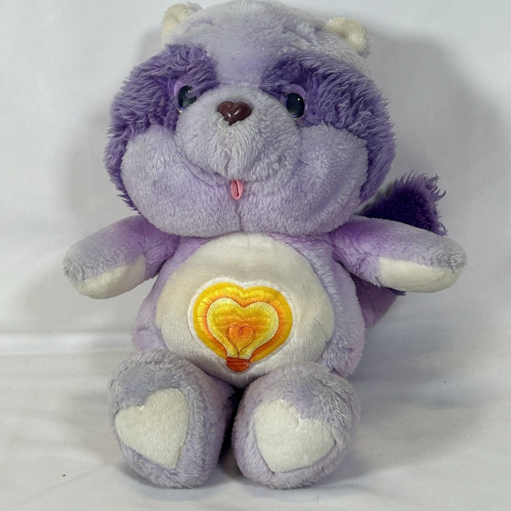 Care Bear Cousins Raccoon Bright Heart 1984 Purple Kenner Vintage Plush Original